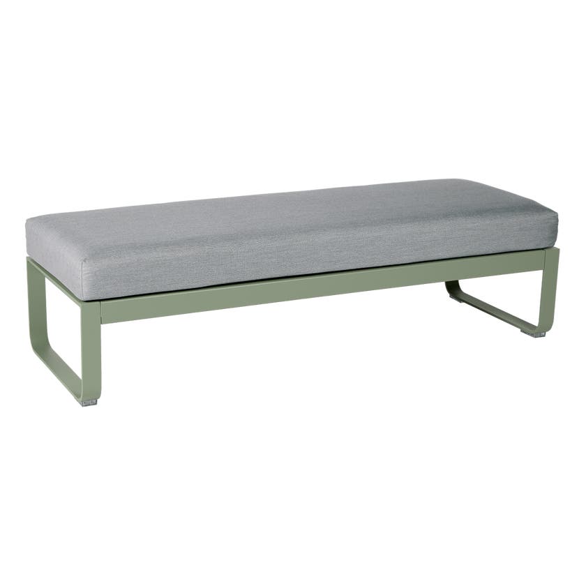 Banquette BELLEVIE 2 places de Fermob, Coussin Taupe grisé, Cactus Banquette BELLEVIE 2 places de Fermob, Coussin Taupe grisé, Cactus