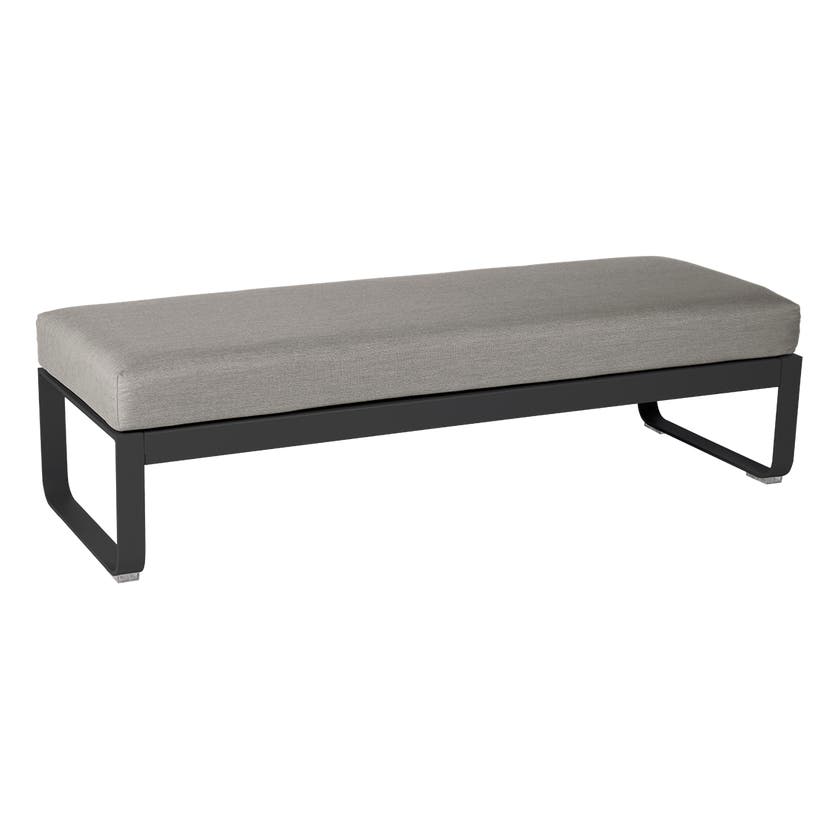Banquette BELLEVIE 2 places de Fermob, Coussin Taupe grisé, Carbone Banquette BELLEVIE 2 places de Fermob, Coussin Taupe grisé, Carbone