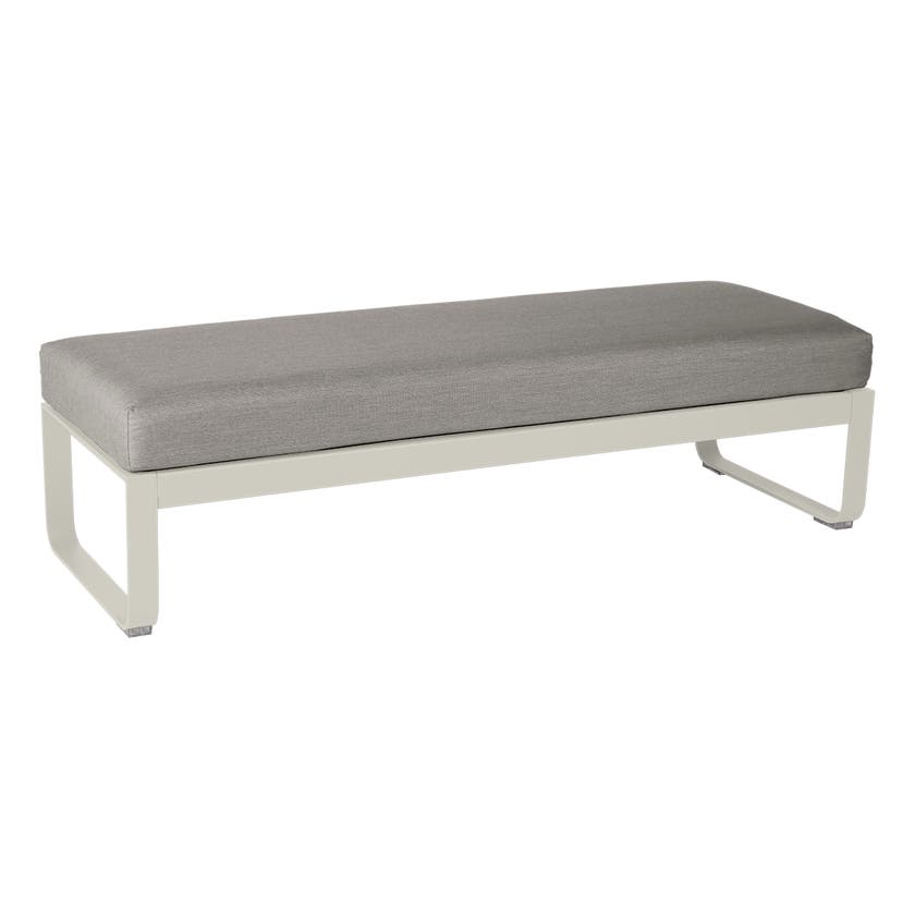 Banquette BELLEVIE 2 places de Fermob, Coussin Taupe grisé, Gris argile Banquette BELLEVIE 2 places de Fermob, Coussin Taupe grisé, Gris argile