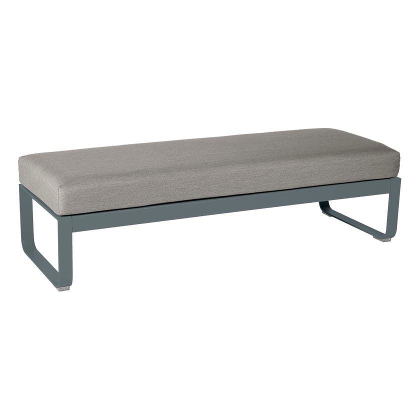 Banquette BELLEVIE 2 places de Fermob, Coussin Taupe grisé, Gris orage Banquette BELLEVIE 2 places de Fermob, Coussin Taupe grisé, Gris orage