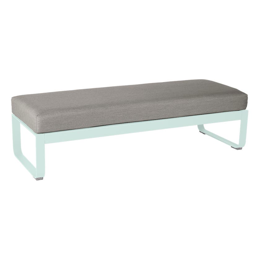 Banquette BELLEVIE 2 places de Fermob, Coussin Taupe grisé, Menthe glaciale Banquette BELLEVIE 2 places de Fermob, Coussin Taupe grisé, Menthe glaciale