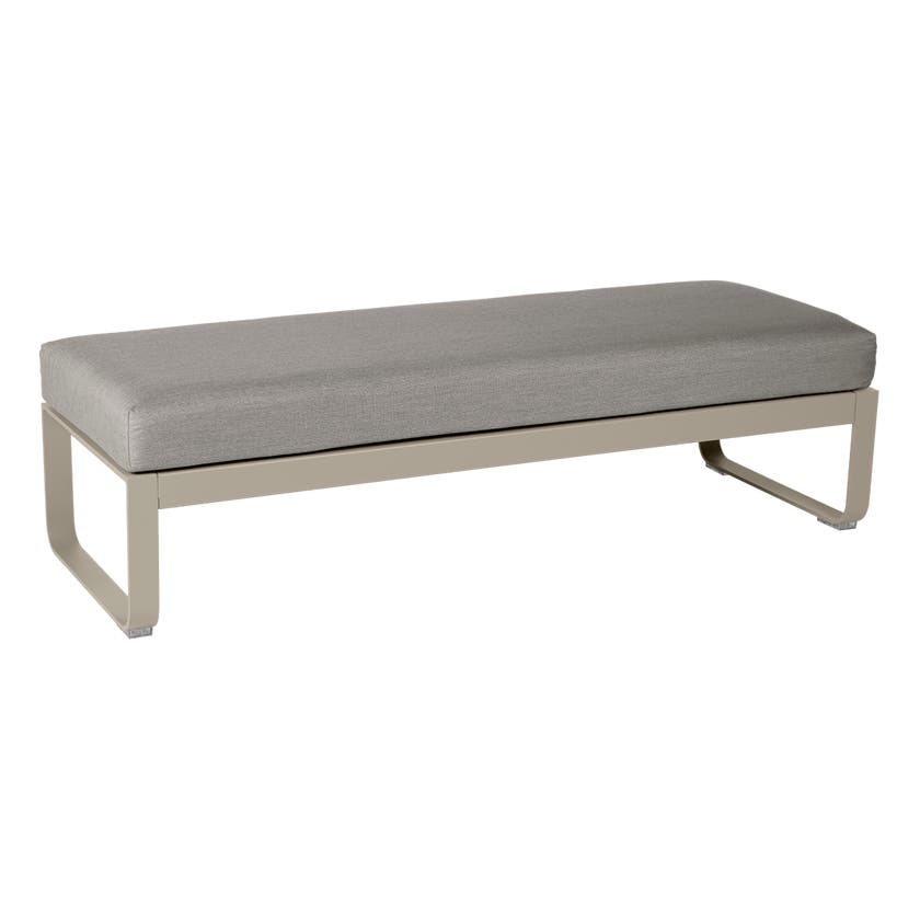 Banquette BELLEVIE 2 places de Fermob, Coussin Taupe grisé, Muscade Banquette BELLEVIE 2 places de Fermob, Coussin Taupe grisé, Muscade