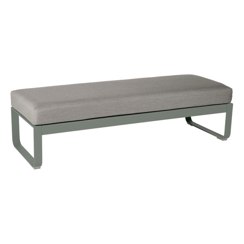 Banquette BELLEVIE 2 places de Fermob, Coussin Taupe grisé, Romarin Banquette BELLEVIE 2 places de Fermob, Coussin Taupe grisé, Romarin