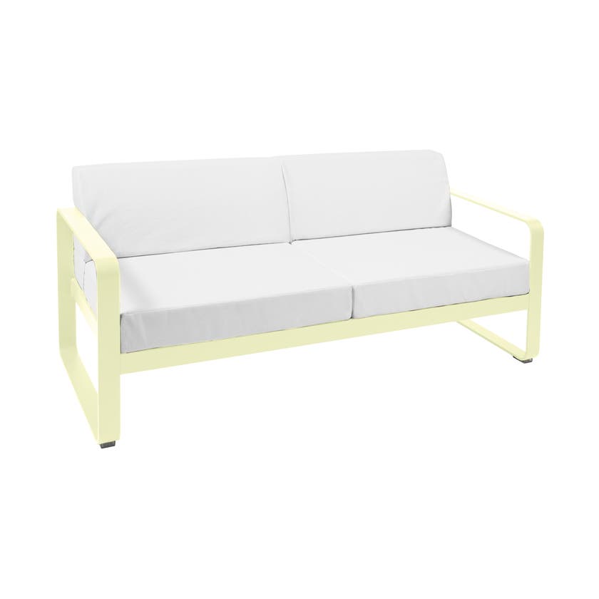 Canapé BELLEVIE de Fermob, Coussin Blanc grisé, Citron givré Canapé BELLEVIE de Fermob, Coussin Blanc grisé, Citron givré