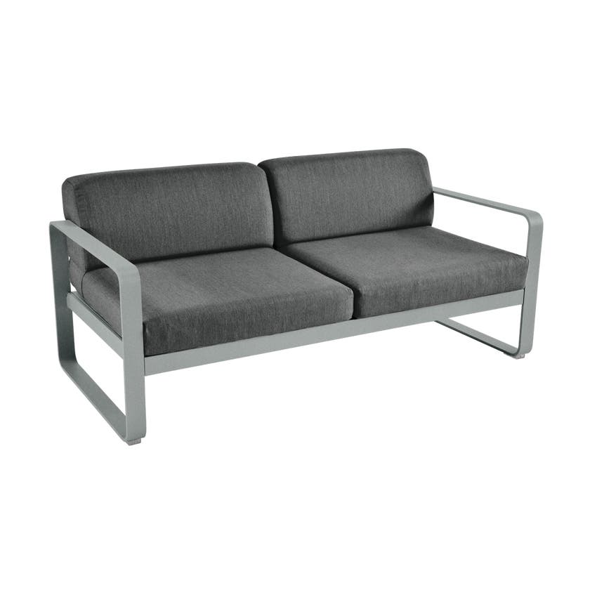 Canapé BELLEVIE de Fermob, Coussin Gris graphite, Gris lapilli Canapé BELLEVIE de Fermob, Coussin Gris graphite, Gris lapilli