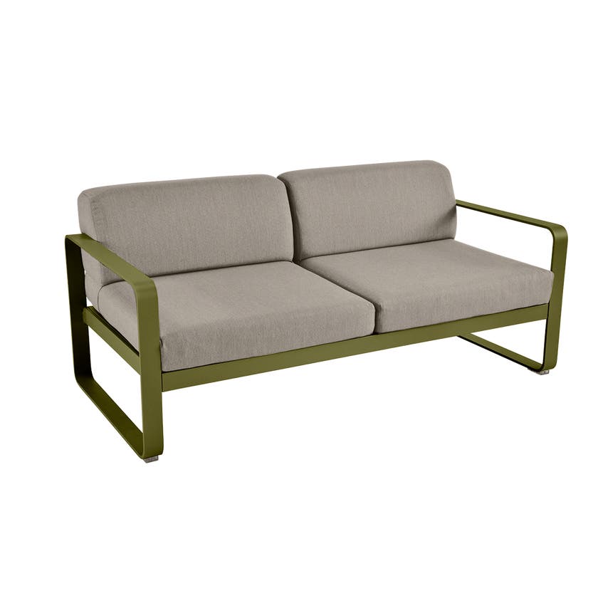 Canapé BELLEVIE de Fermob, Coussin Taupe grisé, Pesto Canapé BELLEVIE de Fermob, Coussin Taupe grisé, Pesto