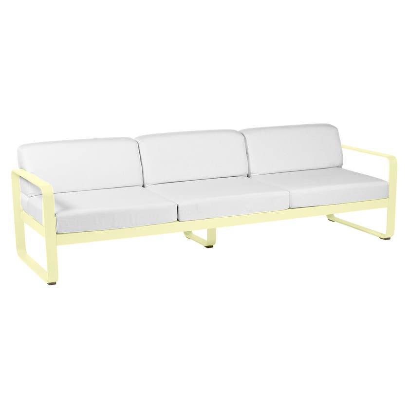 Canapé 3 places BELLEVIE de Fermob, Coussin Blanc grisé, Citron givré Canapé 3 places BELLEVIE de Fermob, Coussin Blanc grisé, Citron givré