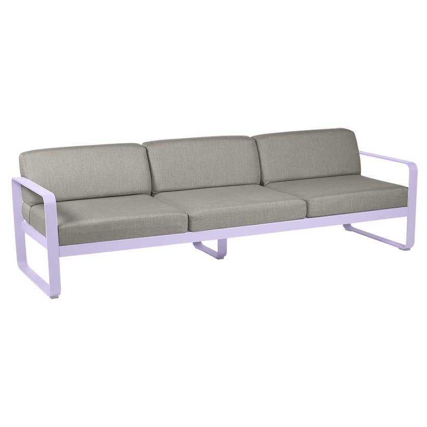 Canapé 3 places BELLEVIE de Fermob, Coussin Taupe grisé, Guimauve Canapé 3 places BELLEVIE de Fermob, Coussin Taupe grisé, Guimauve