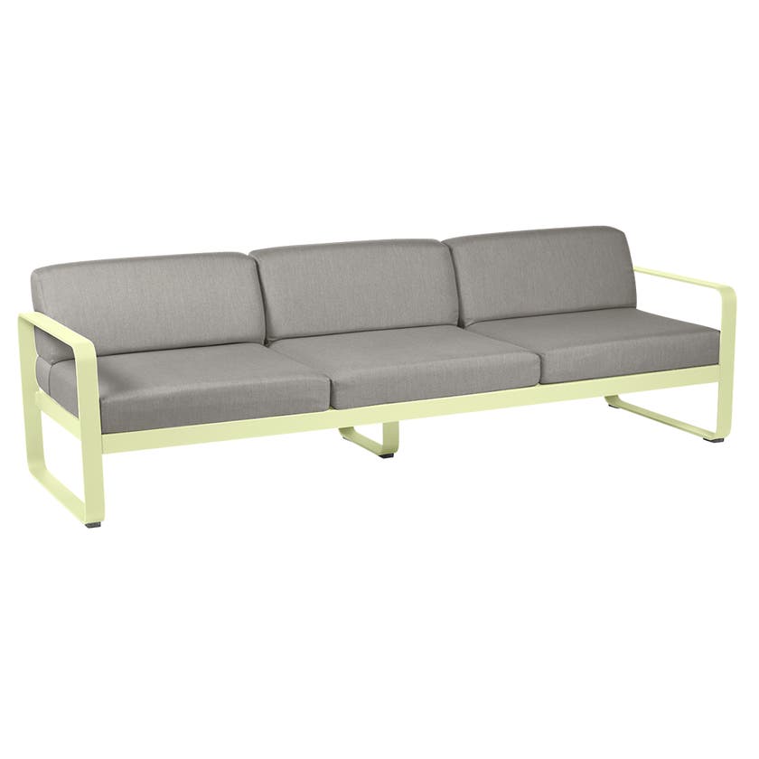 Canapé 3 places BELLEVIE de Fermob, Coussin Taupe grisé, Citron givré Canapé 3 places BELLEVIE de Fermob, Coussin Taupe grisé, Citron givré