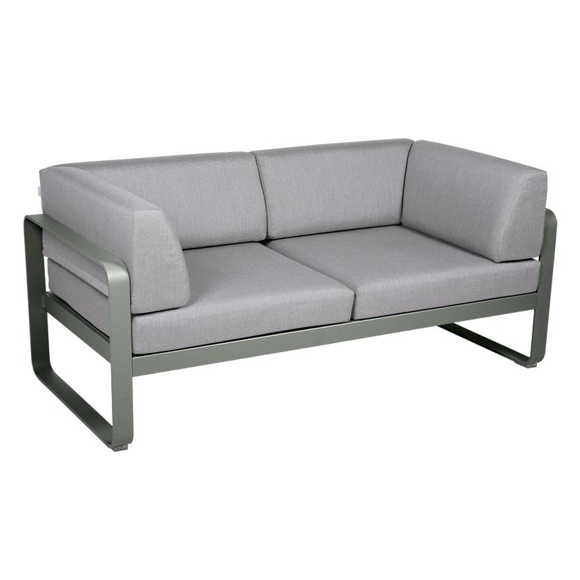 Canapé Club lounge BELLEVIE 2 places de Fermob, Romarin, Coussin Gris flanelle Canapé Club lounge BELLEVIE 2 places de Fermob, Romarin, Coussin Gris flanelle
