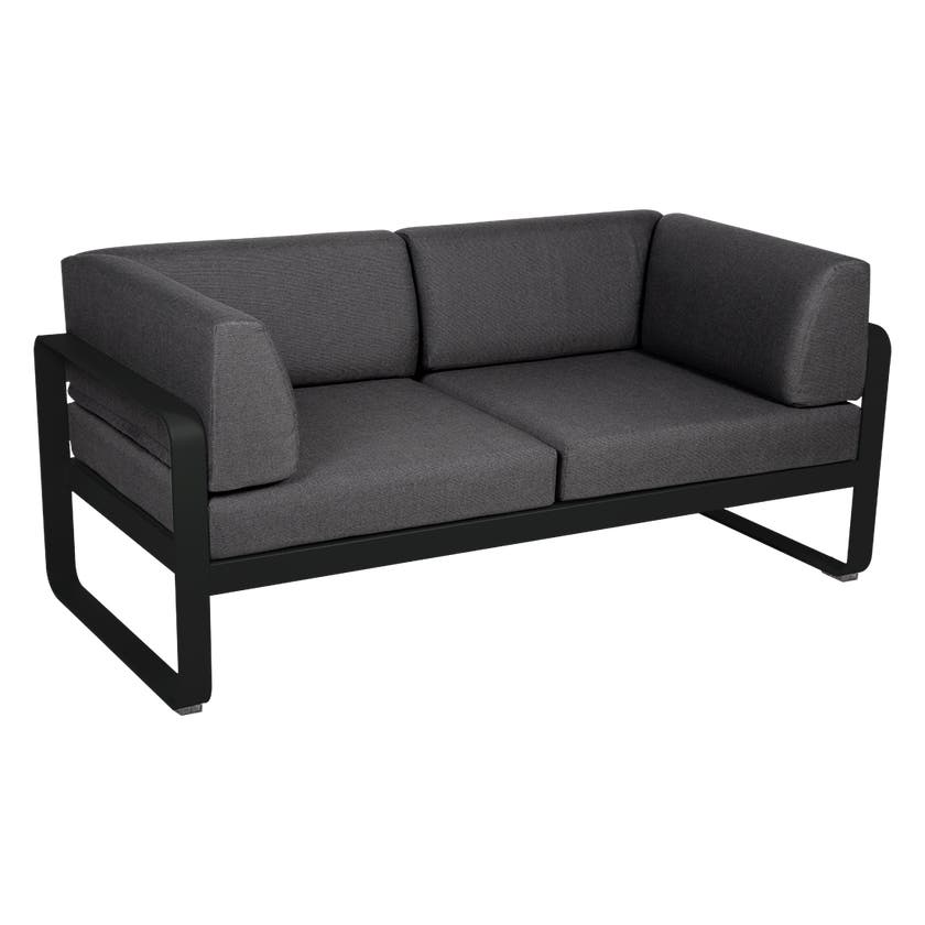 Canapé Club lounge BELLEVIE 2 places de Fermob, Réglisse, Coussin Gris graphite Canapé Club lounge BELLEVIE 2 places de Fermob, Réglisse, Coussin Gris graphite
