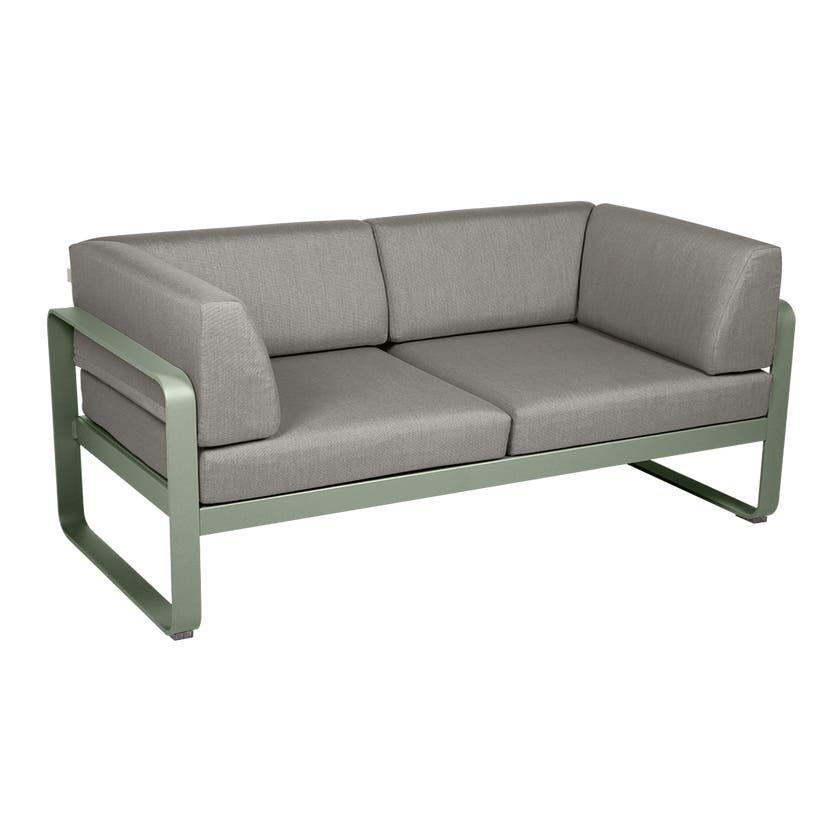 Canapé Club lounge BELLEVIE 2 places de Fermob, Cactus, Coussin Taupe grisé Canapé Club lounge BELLEVIE 2 places de Fermob, Cactus, Coussin Taupe grisé