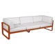 Canapé club 3 places BELLEVIE, Orange confite, Coussin Blanc grisé