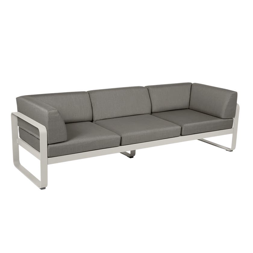 Canapé CLUB BELLEVIE 3 places de Fermob, L235X XP75, Gris argile, COUSSINS Taupe grisé Canapé CLUB BELLEVIE 3 places de Fermob, L235X XP75, Gris argile, COUSSINS Taupe grisé