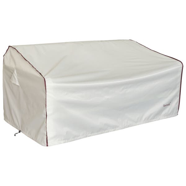 Housse de protection BELLEVIE 2 places de Fermob, Gris argile biais cerise noire Housse de protection BELLEVIE 2 places de Fermob, Gris argile biais cerise noire