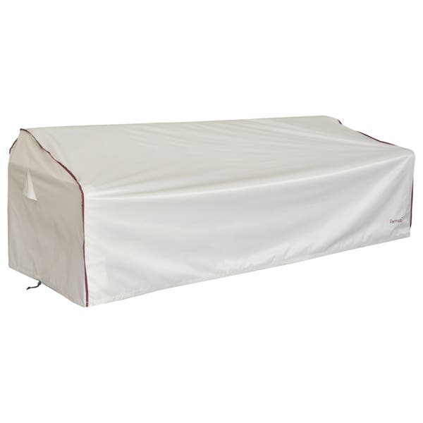 Housse de protection BELLEVIE 3 places de FERMOB, Gris argile biais cerise noire Housse de protection BELLEVIE 3 places de FERMOB, Gris argile biais cerise noire