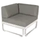Module d'angle 1 place BELLEVIE, Blanc coton, Coussin Taupe grisé