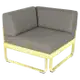 Module d'angle 1 place BELLEVIE, Citron givré, Coussin Taupe grisé