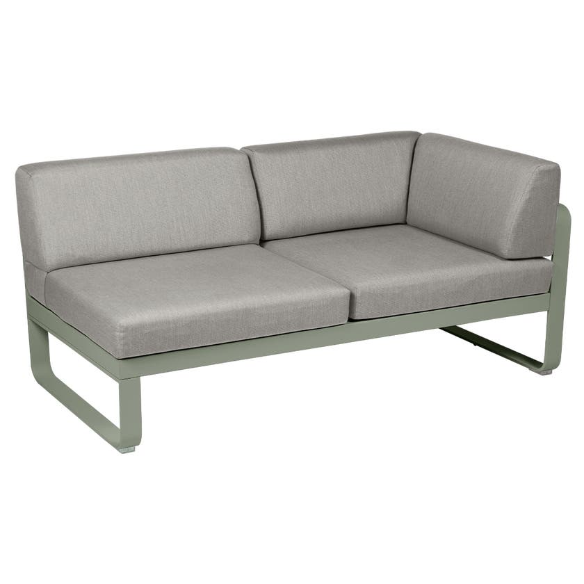 Module d'angle droit 2 places BELLEVIE de Fermob, Cactus, Coussin Taupe grisé Module d'angle droit 2 places BELLEVIE de Fermob, Cactus, Coussin Taupe grisé