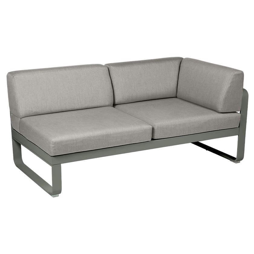Module d'angle droit 2 places BELLEVIE de Fermob, Romarin, Coussin Taupe grisé Module d'angle droit 2 places BELLEVIE de Fermob, Romarin, Coussin Taupe grisé