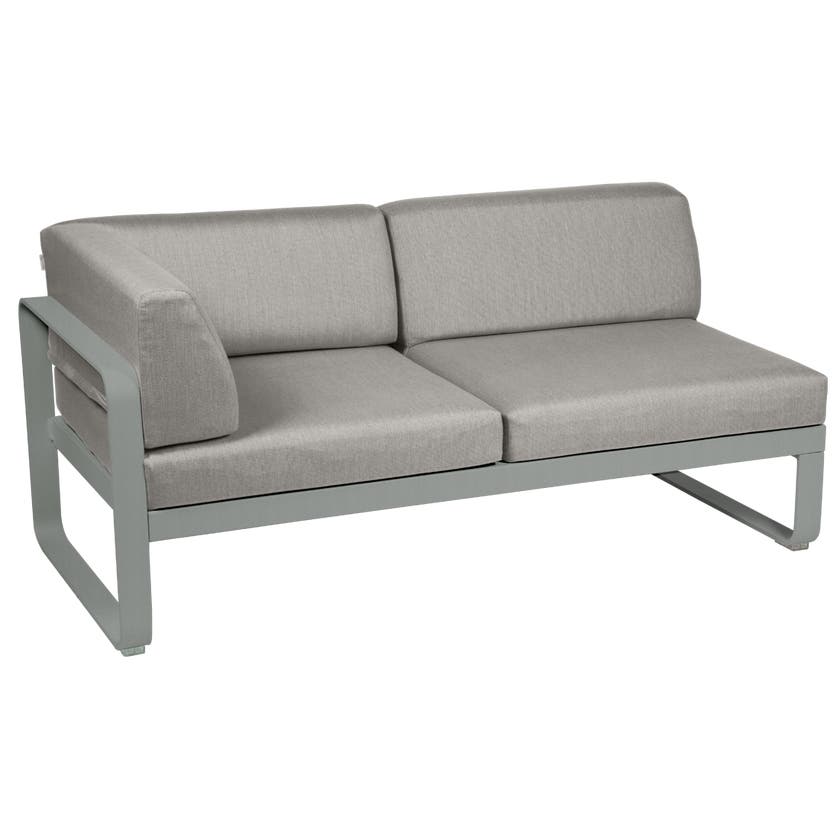 Module d'angle gauche 2 places BELLEVIE de Fermob, Gris lapilli, Coussin Taupe grisé Module d'angle gauche 2 places BELLEVIE de Fermob, Gris lapilli, Coussin Taupe grisé