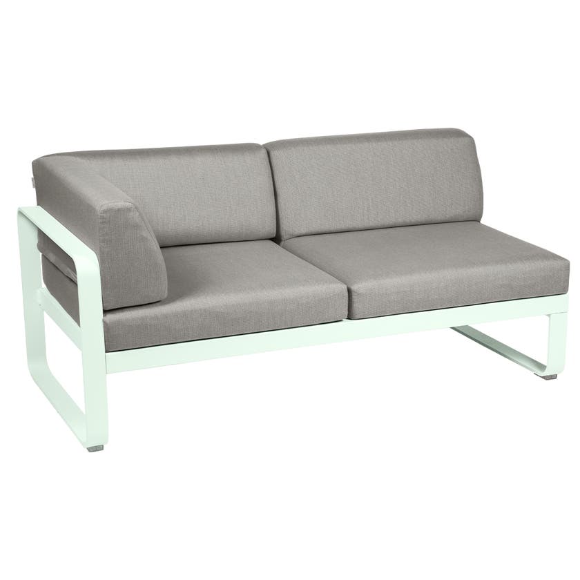 Module d'angle gauche 2 places BELLEVIE de Fermob, Menthe glaciale, Coussin Taupe grisé Module d'angle gauche 2 places BELLEVIE de Fermob, Menthe glaciale, Coussin Taupe grisé