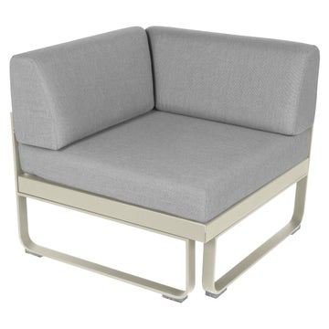 Module d'angle 1 place BELLEVIE, Gris argile, Coussin Gris flanelle