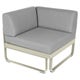 Module d'angle 1 place BELLEVIE, Gris argile, Coussin Gris flanelle