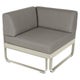 Module d'angle BELLEVIE, 1 place, Gris argile, Coussin  Taupe grisé