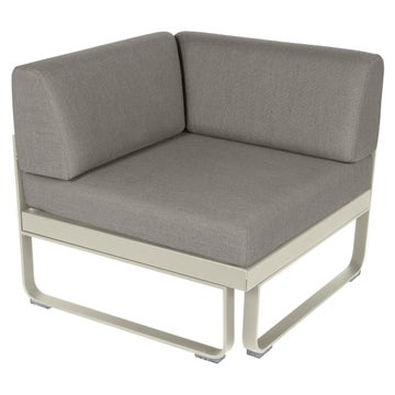 Module d'angle BELLEVIE, 1 place, Gris argile, Coussin Taupe grisé Module d'angle BELLEVIE, 1 place, Gris argile, Coussin Taupe grisé
