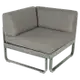 Module d'angle 1 place BELLEVIE, Gris lapilli, Coussin Taupe grisé