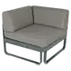 Module d'angle 1 place BELLEVIE, Gris orage, Coussin Taupe grisé