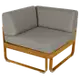 Module d'angle 1 place BELLEVIE, Pain d'épices, Coussin Taupe grisé