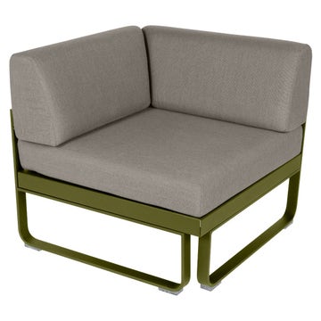 Module d'angle 1 place BELLEVIE, Pesto, Coussin Taupe grisé