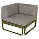 Module d'angle 1 place BELLEVIE, Pesto, Coussin Taupe grisé