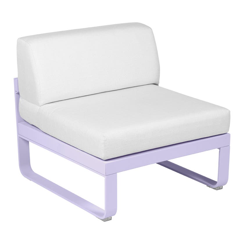Module central BELLEVIE de Fermob, 1 place, Guimauve, Coussin Blanc grisé Module central BELLEVIE de Fermob, 1 place, Guimauve, Coussin Blanc grisé