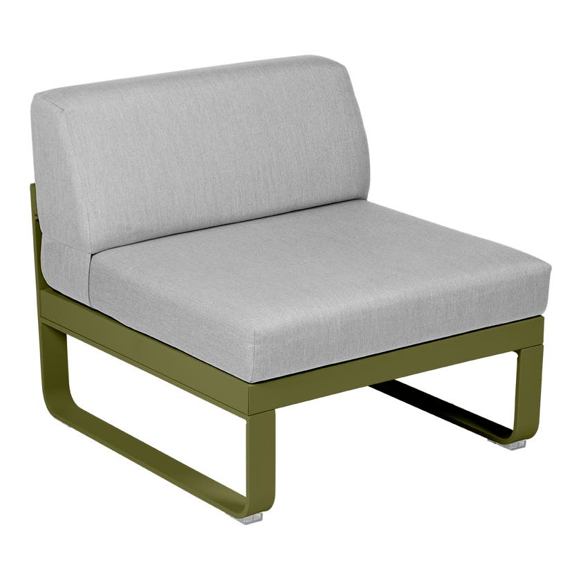 Module central BELLEVIE de Fermob, 1 place, Pesto, Coussin Gris flanelle Module central BELLEVIE de Fermob, 1 place, Pesto, Coussin Gris flanelle