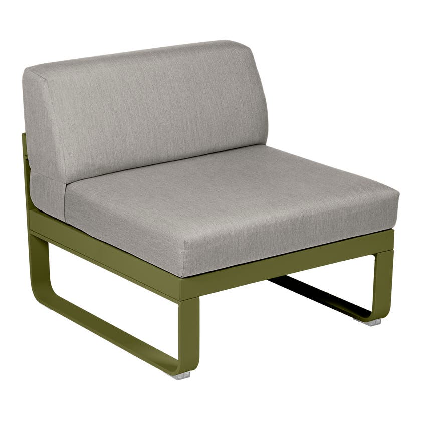 Module central BELLEVIE de Fermob, 1 place, Pesto, Coussin Taupe grisé Module central BELLEVIE de Fermob, 1 place, Pesto, Coussin Taupe grisé