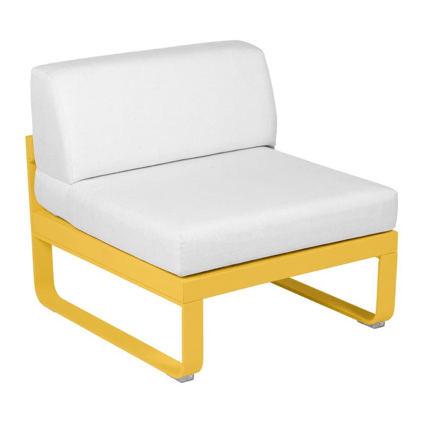 Module central BELLEVIE de Fermob, 1 place, Miel, Coussin Blanc grisé Module central BELLEVIE de Fermob, 1 place, Miel, Coussin Blanc grisé