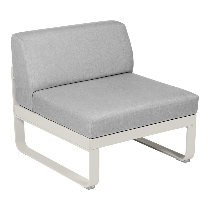 Module central BELLEVIE de Fermob, 1 place, Gris argile, Coussin Gris flanelle Module central BELLEVIE de Fermob, 1 place, Gris argile, Coussin Gris flanelle
