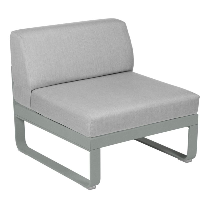 Module central BELLEVIE de Fermob, 1 place, Gris lapilli, Coussin Gris flanelle Module central BELLEVIE de Fermob, 1 place, Gris lapilli, Coussin Gris flanelle