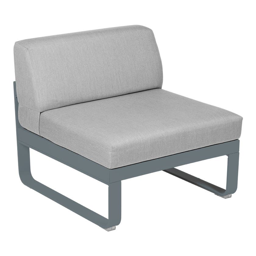 Module central BELLEVIE de Fermob, 1 place, Gris orage, Coussin Gris flanelle Module central BELLEVIE de Fermob, 1 place, Gris orage, Coussin Gris flanelle