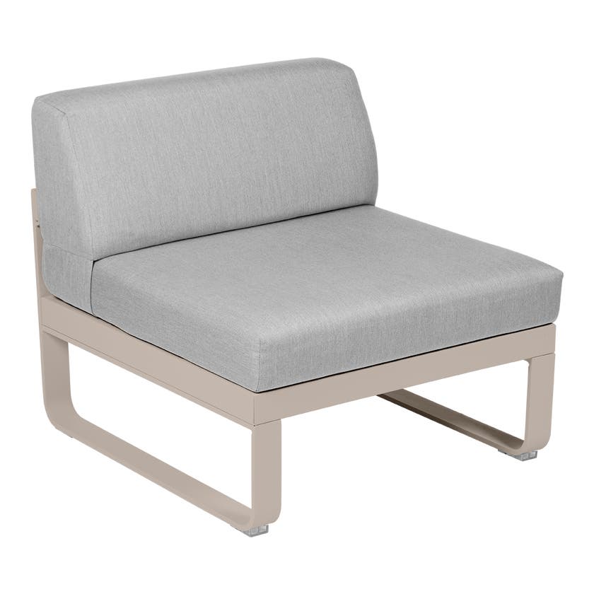 Module central BELLEVIE de Fermob, 1 place, Muscade, Coussin Gris flanelle Module central BELLEVIE de Fermob, 1 place, Muscade, Coussin Gris flanelle