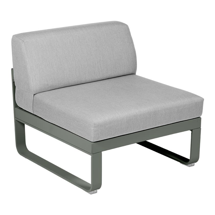 Module central BELLEVIE de Fermob, 1 place, Romarin, Coussin Gris flanelle Module central BELLEVIE de Fermob, 1 place, Romarin, Coussin Gris flanelle