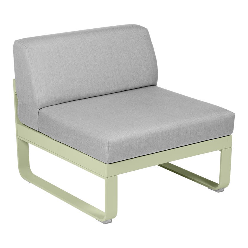 Module central BELLEVIE de Fermob, 1 place, Tilleul, Coussin Gris flanelle Module central BELLEVIE de Fermob, 1 place, Tilleul, Coussin Gris flanelle
