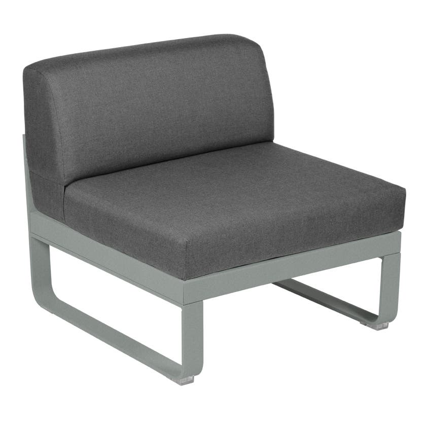 Module central BELLEVIE de Fermob, 1 place, Gris lapilli, Coussin Gris graphite Module central BELLEVIE de Fermob, 1 place, Gris lapilli, Coussin Gris graphite