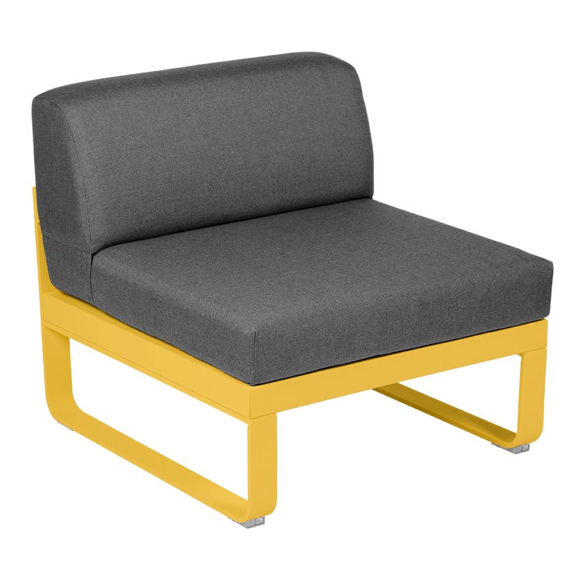 Module central BELLEVIE de Fermob, 1 place, Miel, Coussin Gris graphite Module central BELLEVIE de Fermob, 1 place, Miel, Coussin Gris graphite