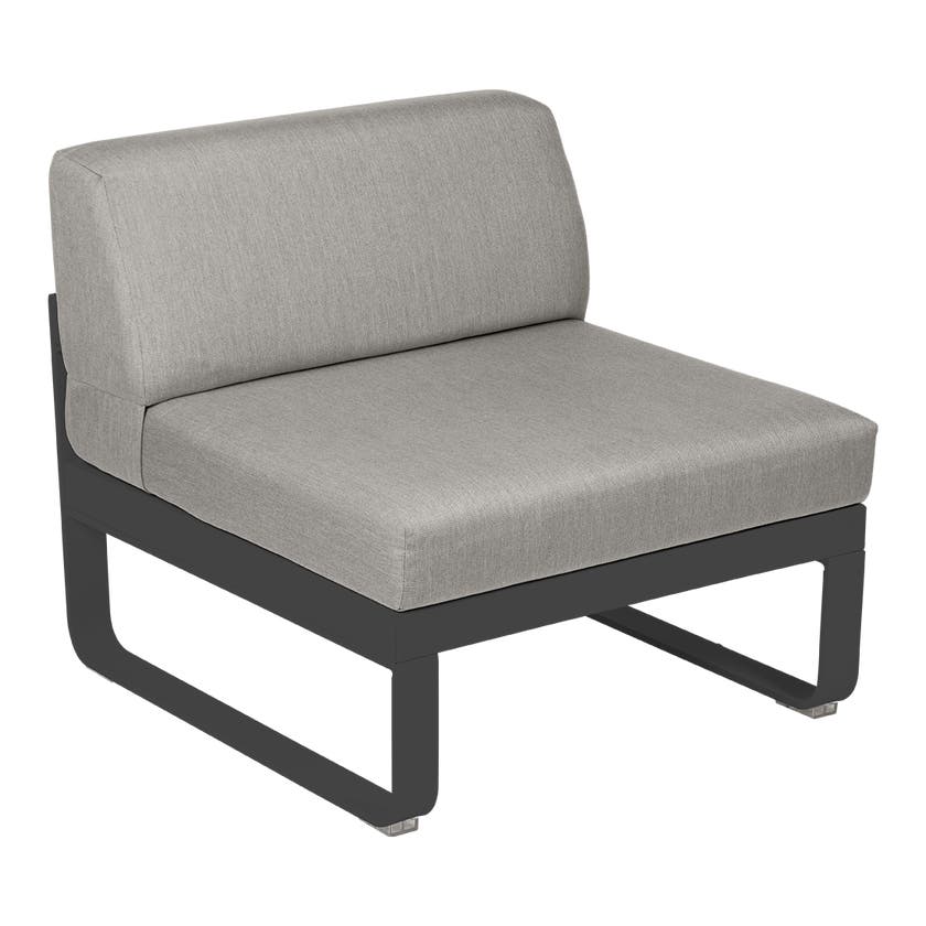 Module central BELLEVIE de Fermob, 1 place, Carbone , Coussin Taupe grisé Module central BELLEVIE de Fermob, 1 place, Carbone , Coussin Taupe grisé