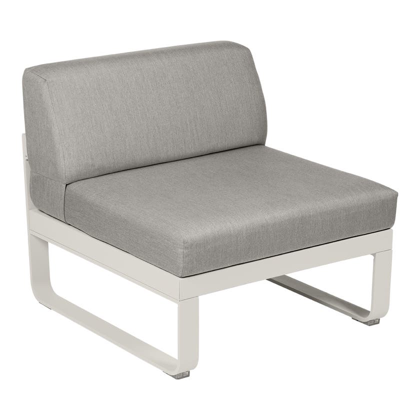 Module central BELLEVIE de Fermob, 1 place, Gris argile, Coussin Taupe grisé Module central BELLEVIE de Fermob, 1 place, Gris argile, Coussin Taupe grisé