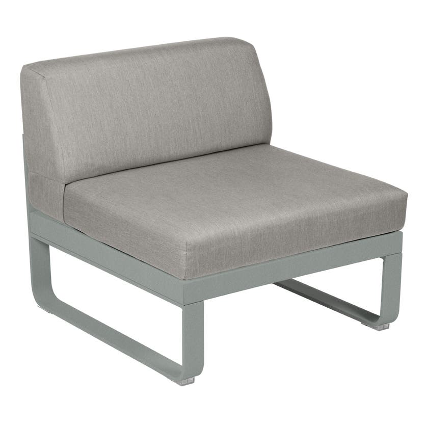 Module central BELLEVIE de Fermob, 1 place, Gris lapilli, Coussin Taupe grisé Module central BELLEVIE de Fermob, 1 place, Gris lapilli, Coussin Taupe grisé